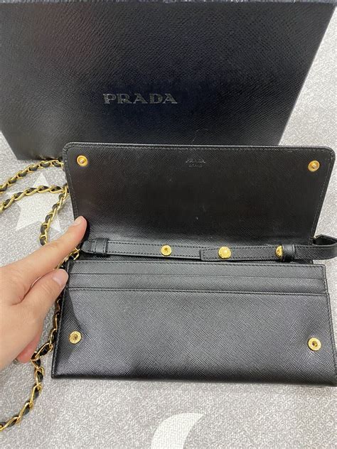 fake black prada wallet|prada wallet on chain black.